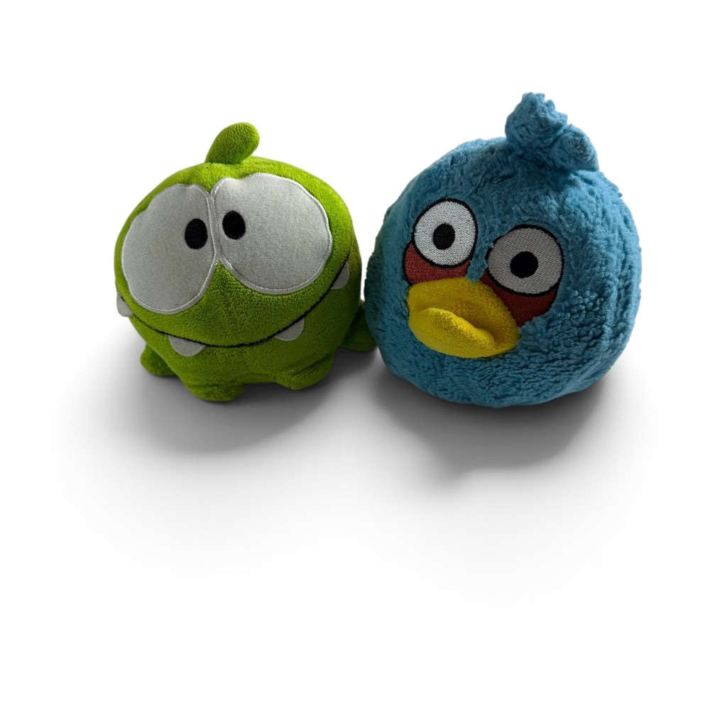 Cut the Rope Om Nom & Angry Birds Blue Bird Plush Toy Lot Commonwealth 2010 2011